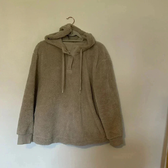 Kookaburra by UGG fleece button cream colored hooded pull over - Picture 1 of 9